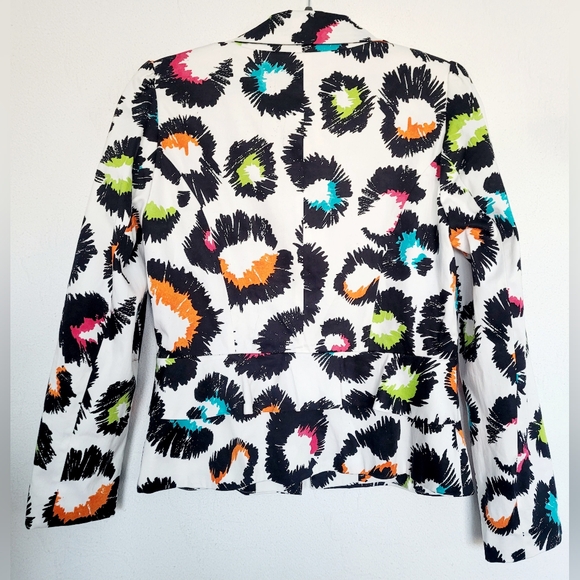 Sandro Paris Women's Luxe Stretch Cotton Blazer Jacket Lined Abstract Small - Picture 10 of 16